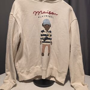 Zara Cream Graphic Sweater for Men